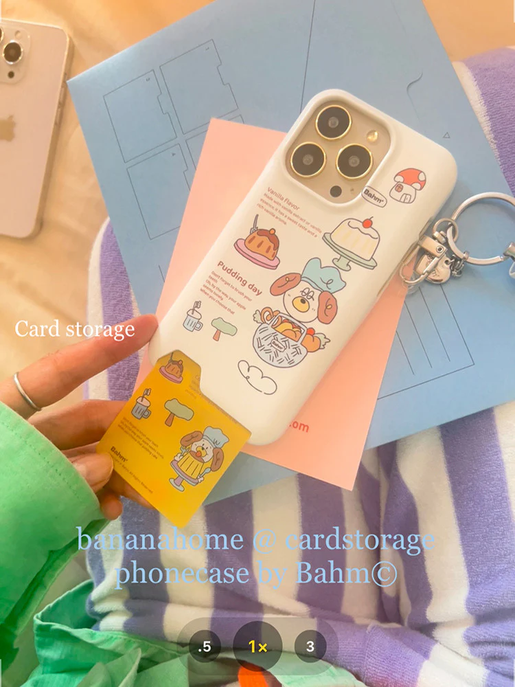 Cartoon Chef Puppy Printed Card Holder Phone Case