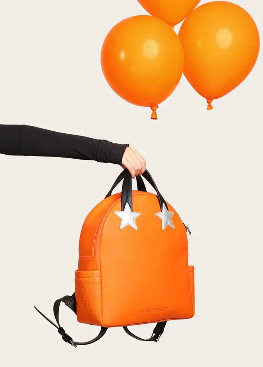 Stars Patch Leather Backpack