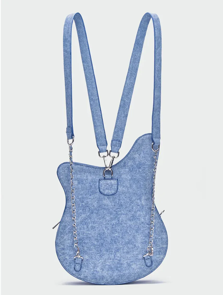 Guitar Shape Denim Backpack