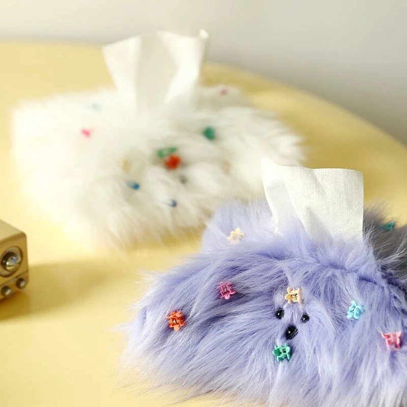 Cute Puppy Plush Tissue Box Cover