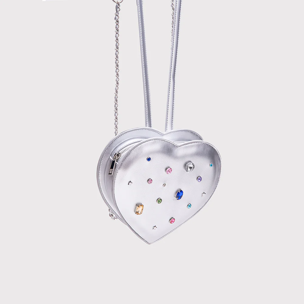 Y2k Bowtie bandage gemstone heart shape backpack