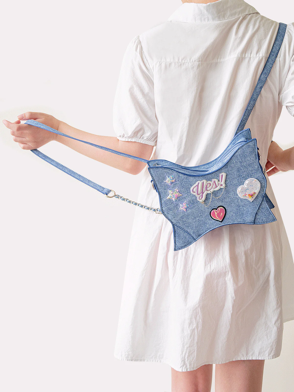 Y2k Butterfly shape denim backpack