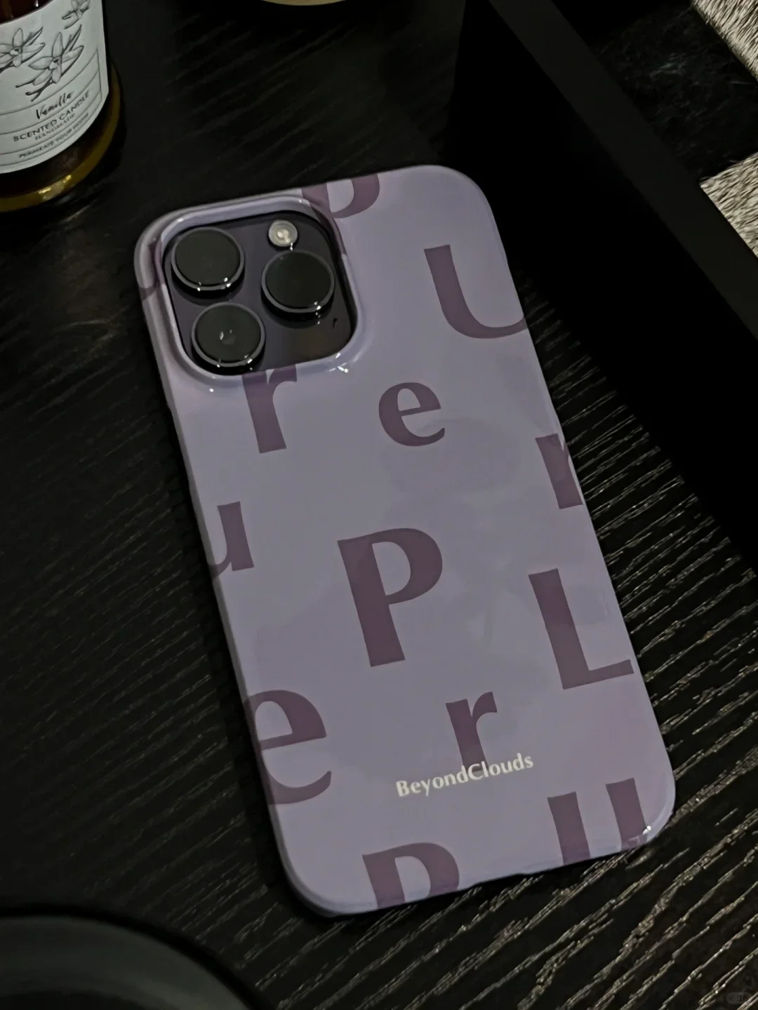 Purple Alphabet Printed Phone Case
