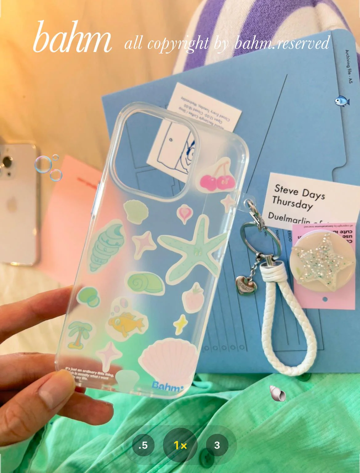 Starfish Printed Clear Phone Case