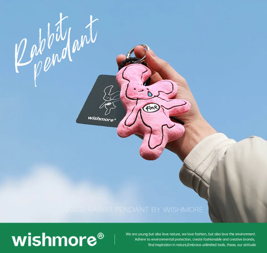 Crying Pink Rabbit Bag Charm