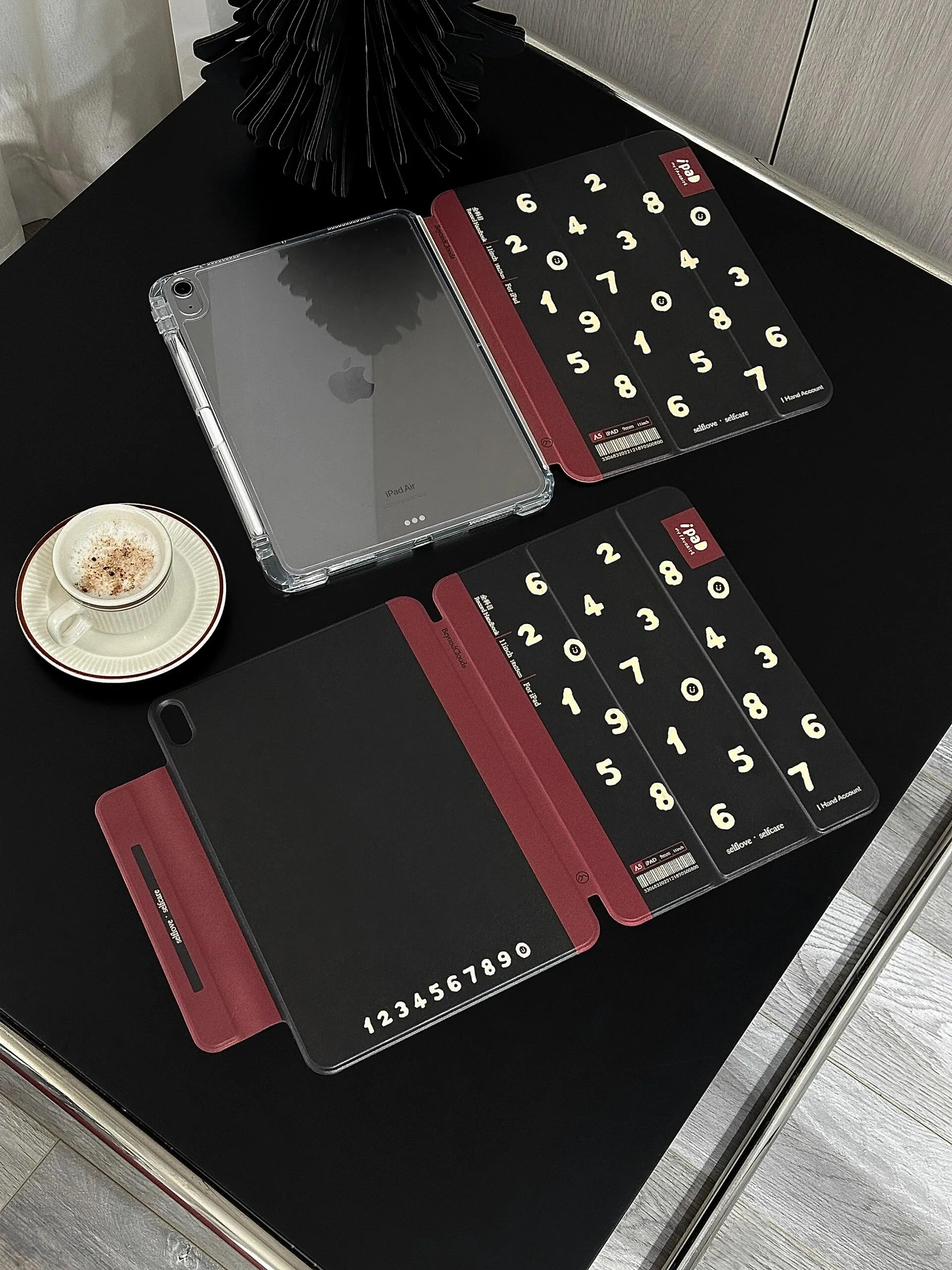 Black Red Number iPad Case