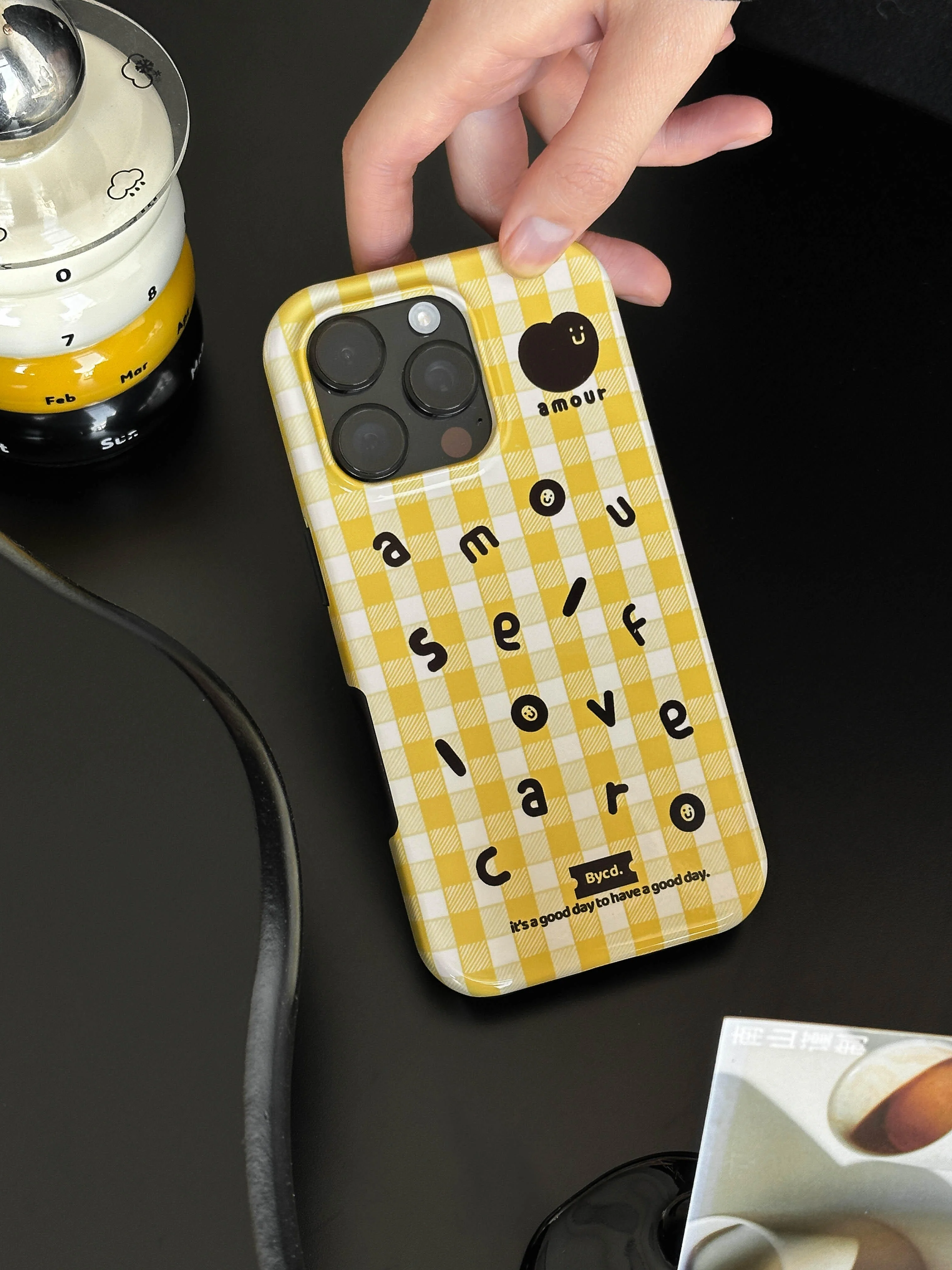 Alphabet Plaid Double Layer Phone Case