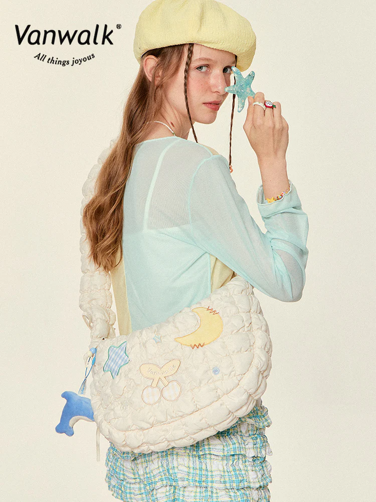 VANWALK Bubble Island Ruffled Cloud Crossbody Bag