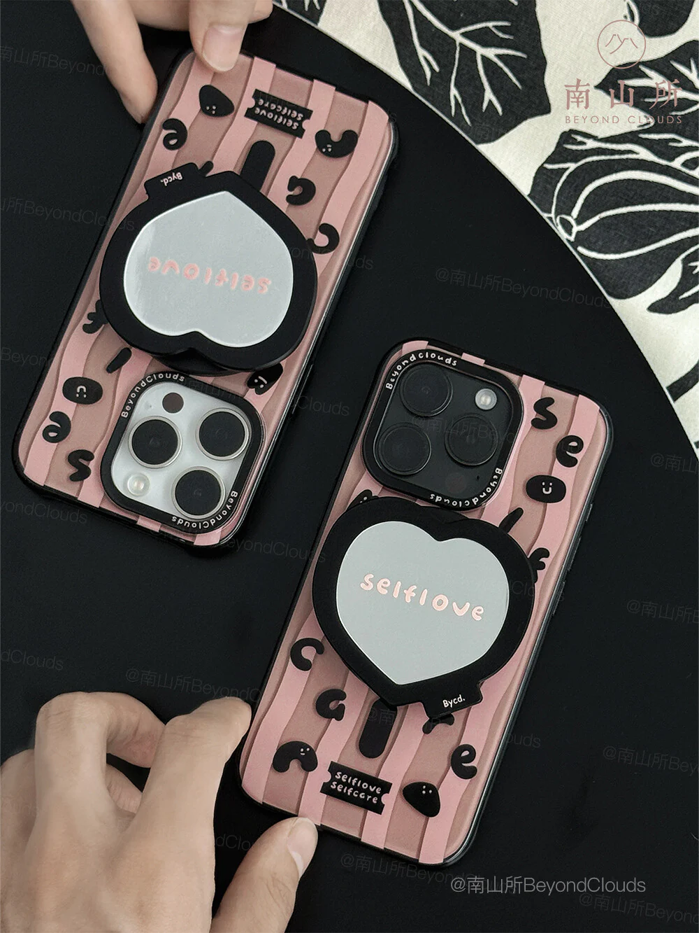 Selflove Pink Black Waves Printed Phone Case