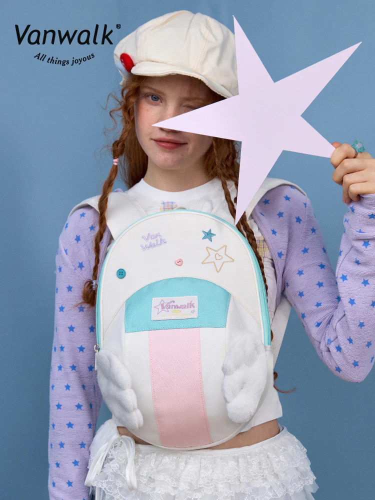 Vanwalk Lucky Star Series Baseball Cap Shaped Backpack