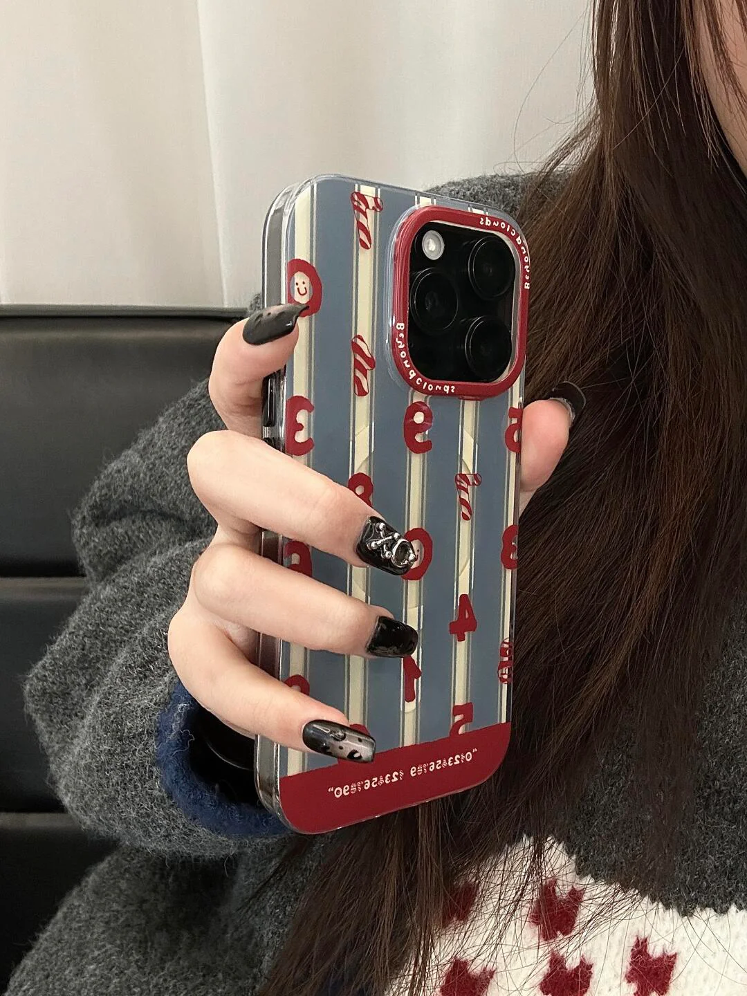 Red Apple Number Printed Phone Case