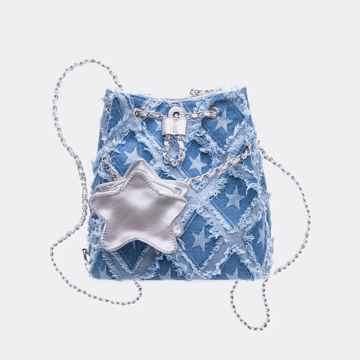 Star Tassel Denim Shoulder Bag