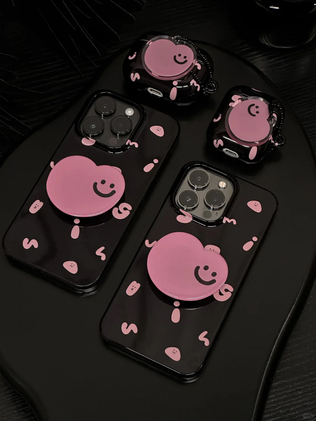 Black Pink Bean Printed Funny Phone Case