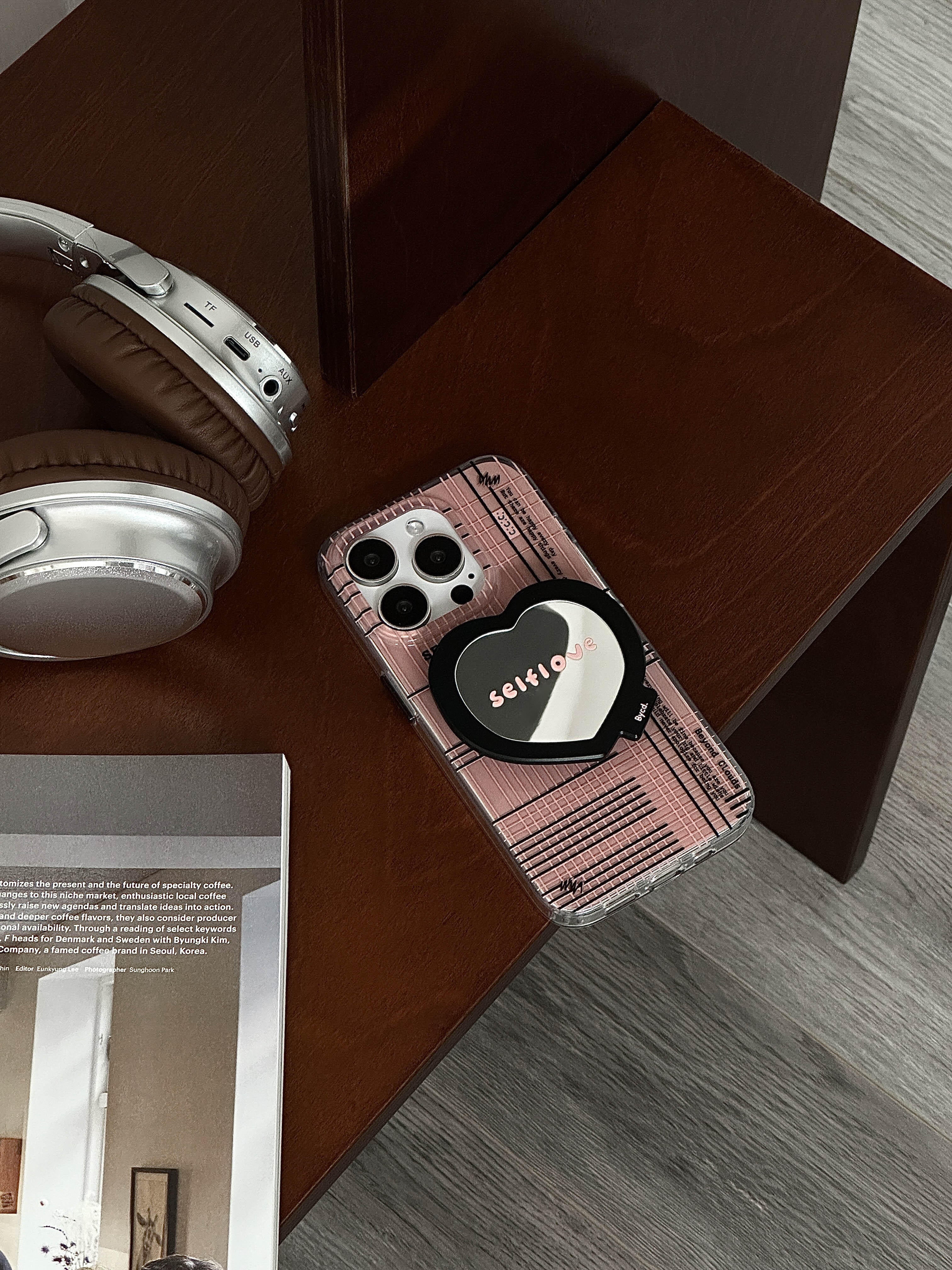 Selflove Pink Black Printed Phone Case