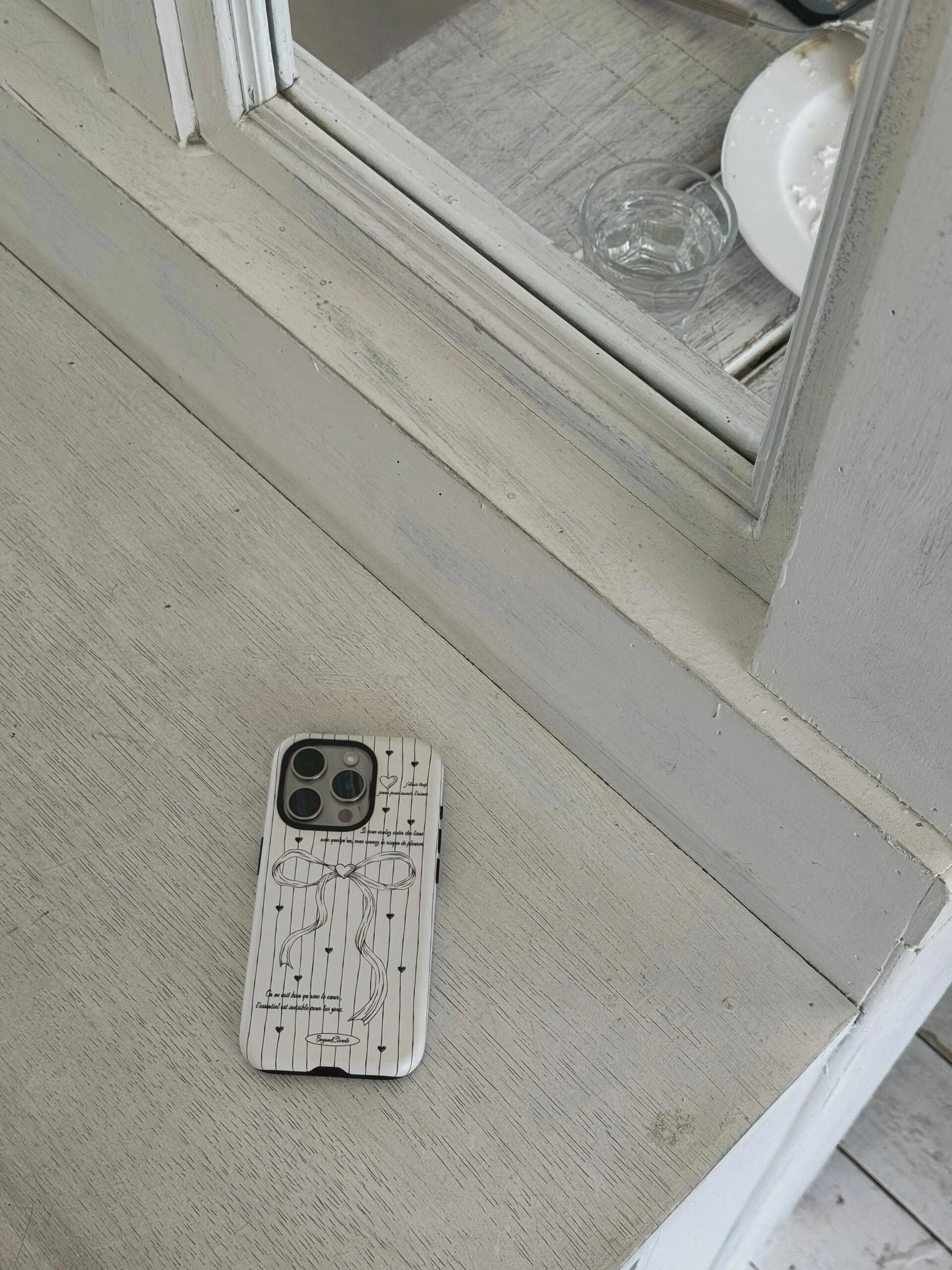 Line Bow Black White Printed Double Layer Phone Case