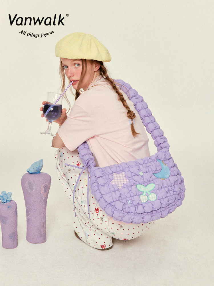 VANWALK Bubble Island Ruffled Cloud Crossbody Bag