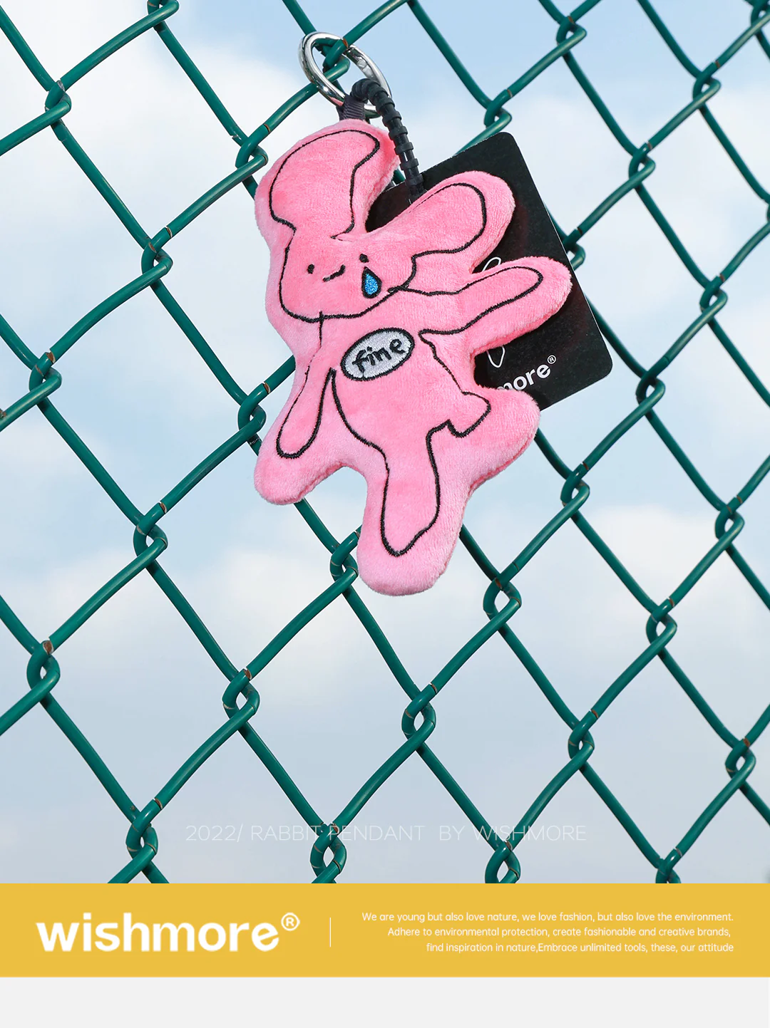 Crying Pink Rabbit Bag Charm