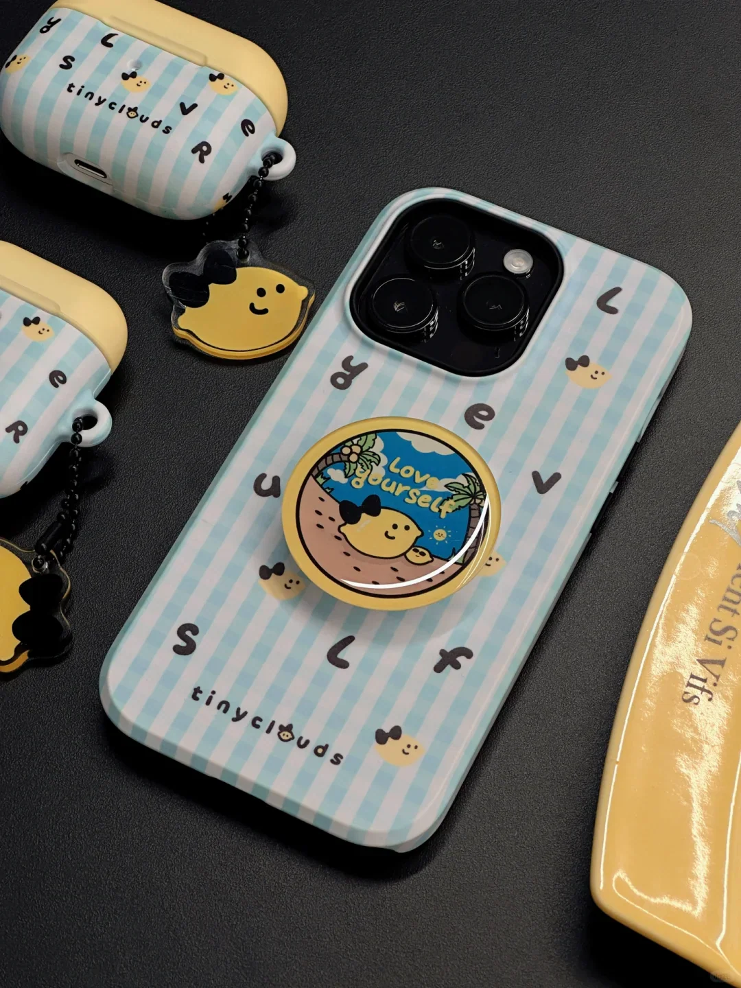 Blue White Plaid Printed Phone Case