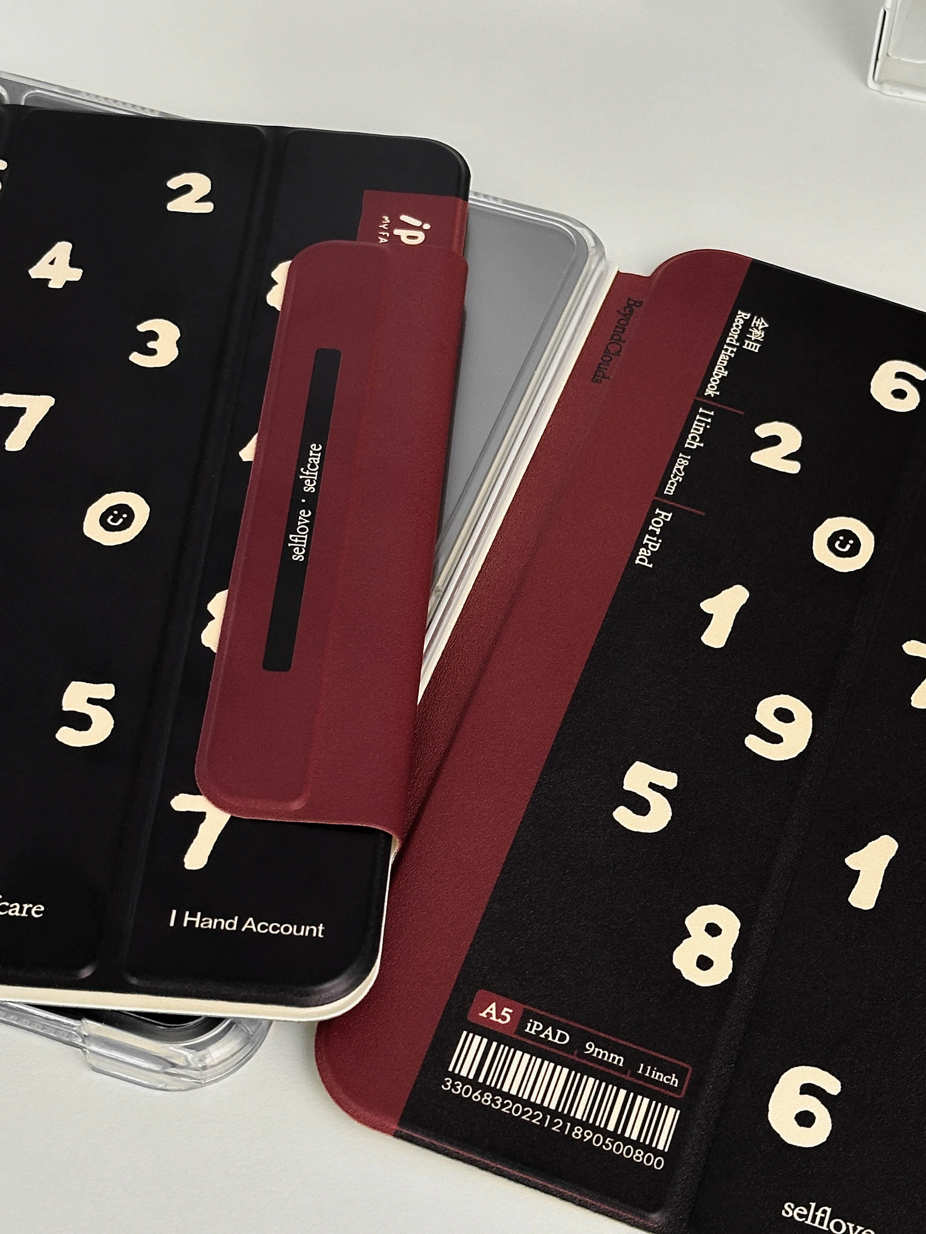 Black Red Number iPad Case