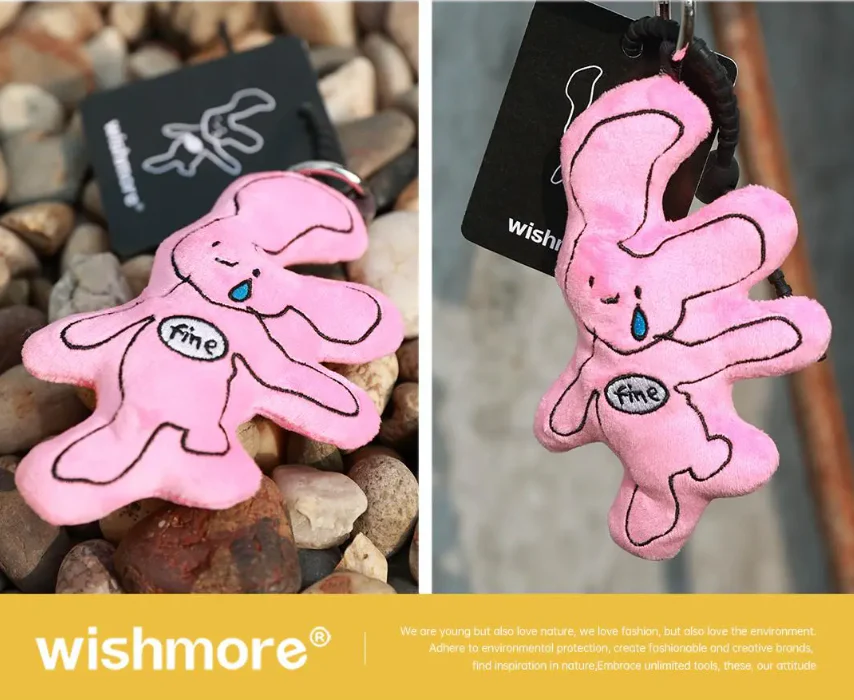 Crying Pink Rabbit Bag Charm