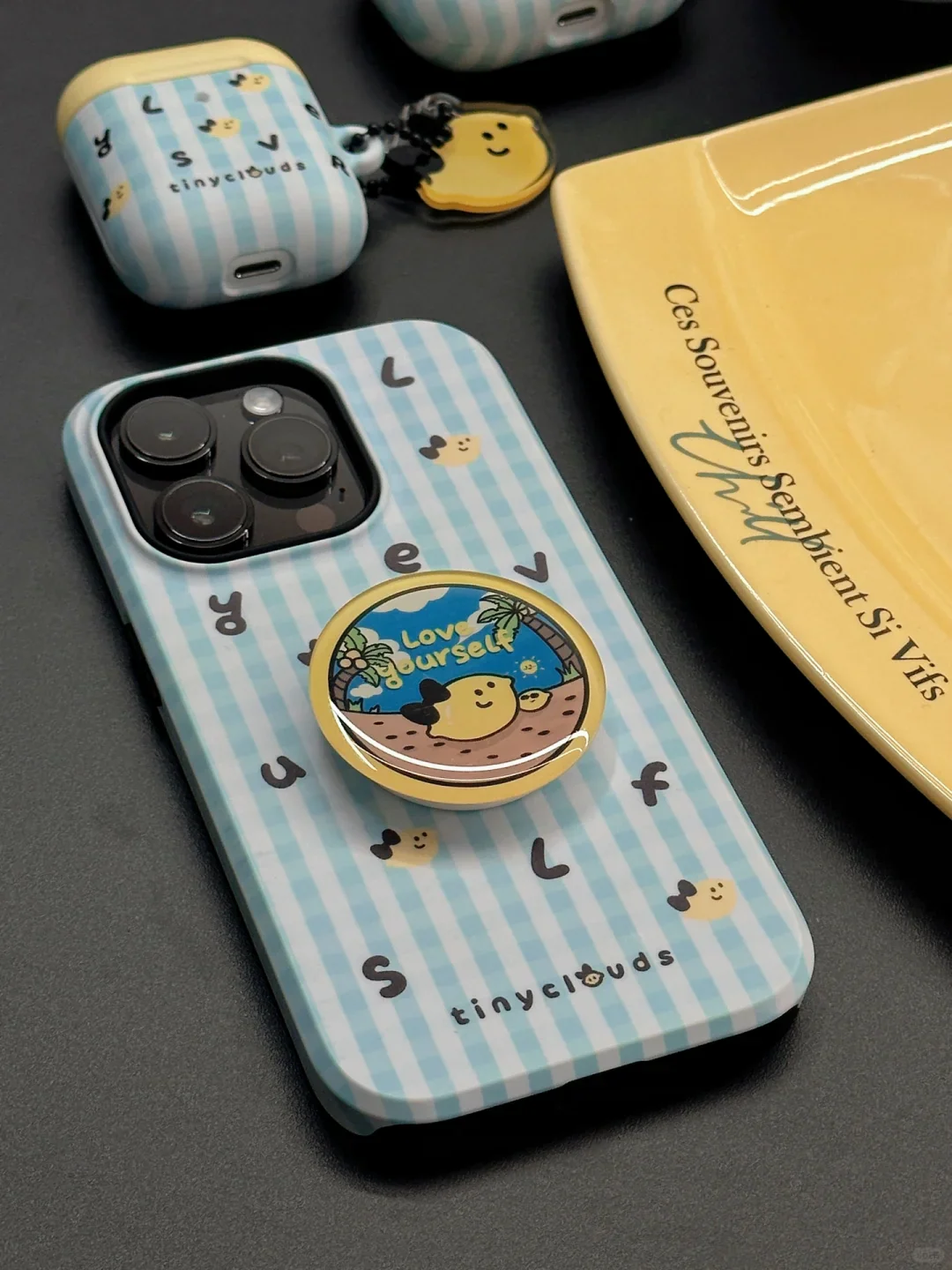 Blue White Plaid Printed Phone Case