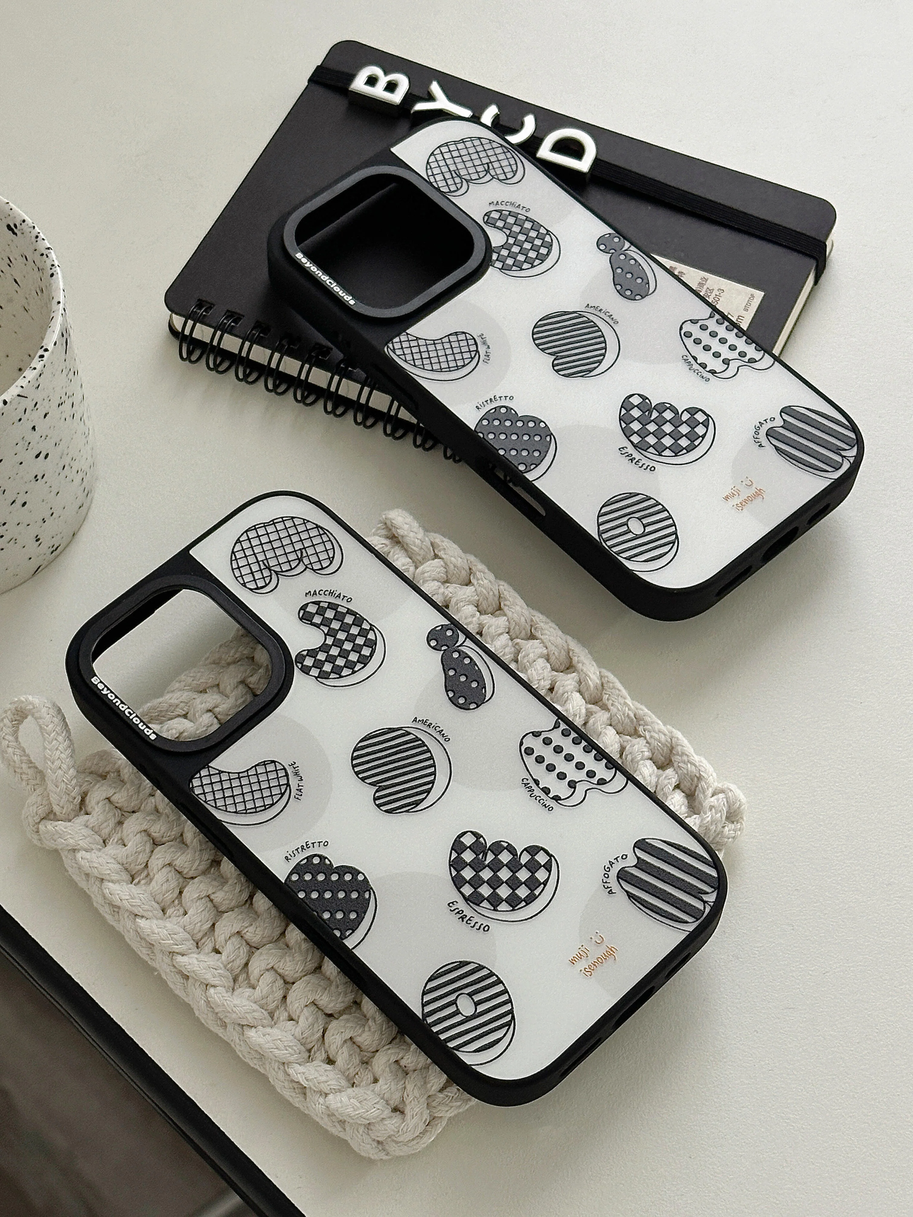 Black Letters Print Phone Case