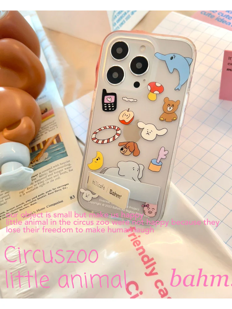 Cartoon Puppy Printed Stand Phone Case