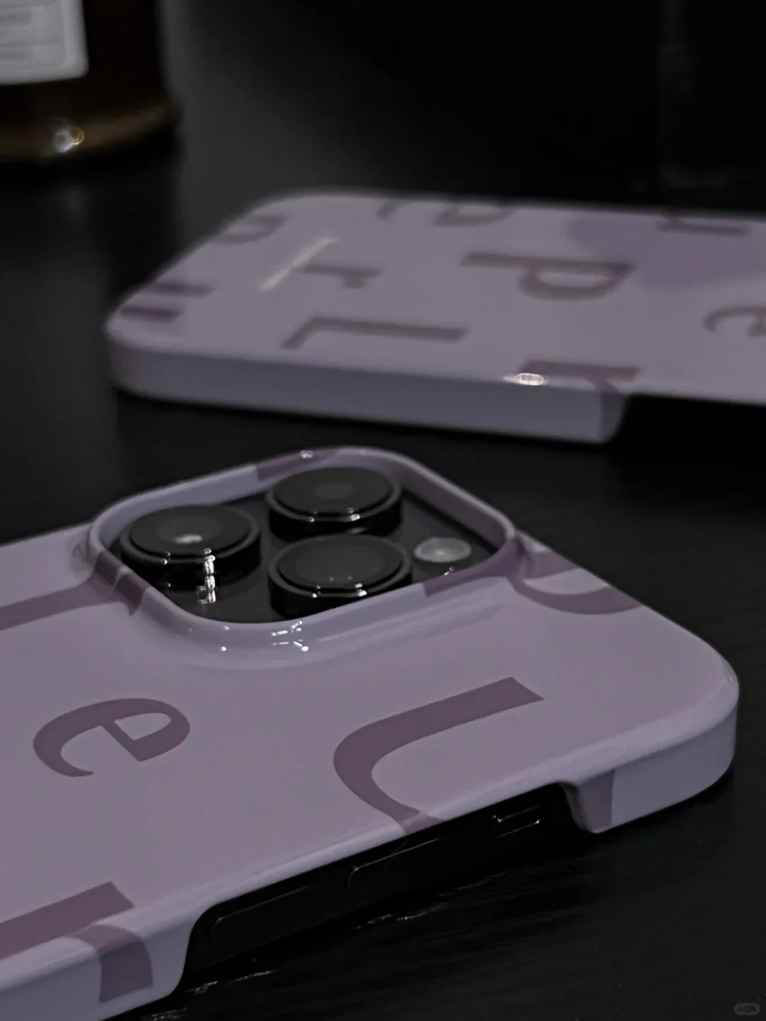 Purple Alphabet Printed Phone Case