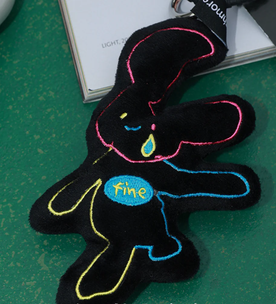 Crying Pink Rabbit Bag Charm