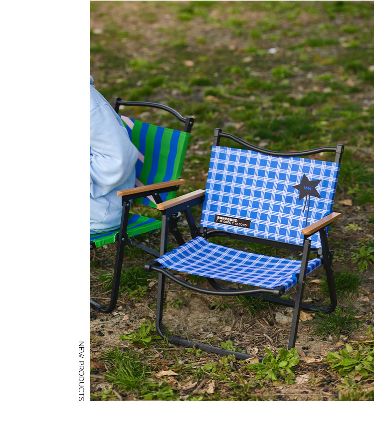Plaid Foldable Outdoor Camp Chair