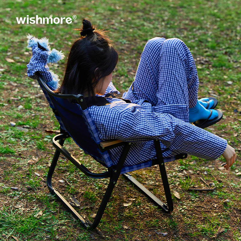 Plaid Foldable Outdoor Camp Chair