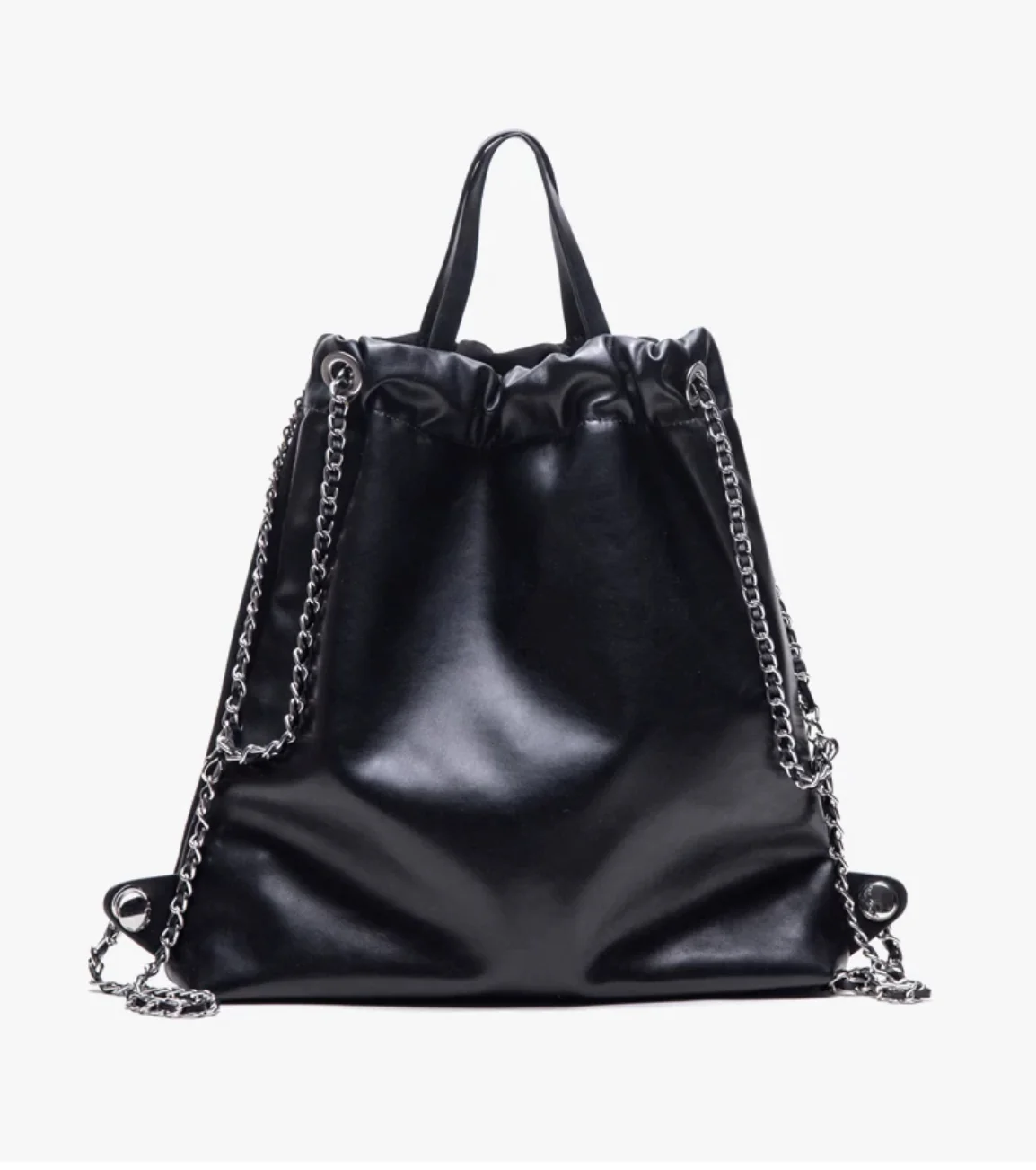 Gemstone Decor Drawstring Plush Backpack