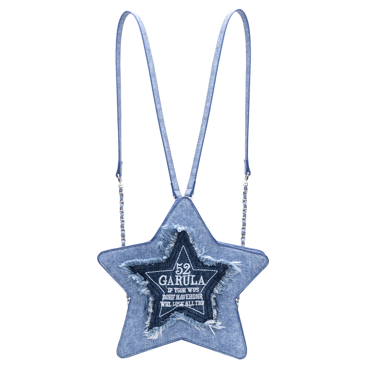Y2k Embroidered Letter Tassel Star-shaped Backpack