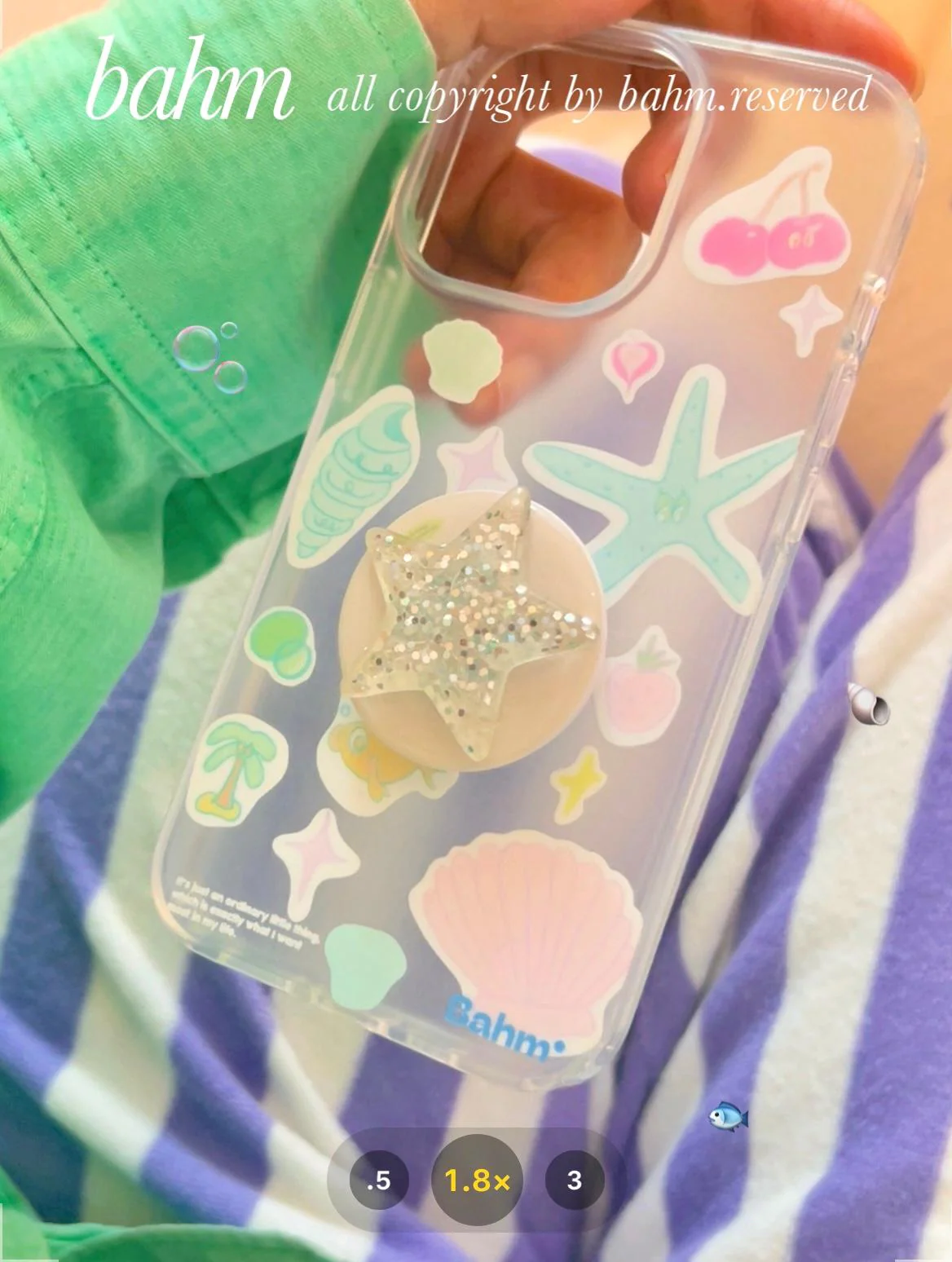 Starfish Printed Clear Phone Case