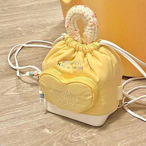 Retro Sweet Drawstring Shoulder Bag