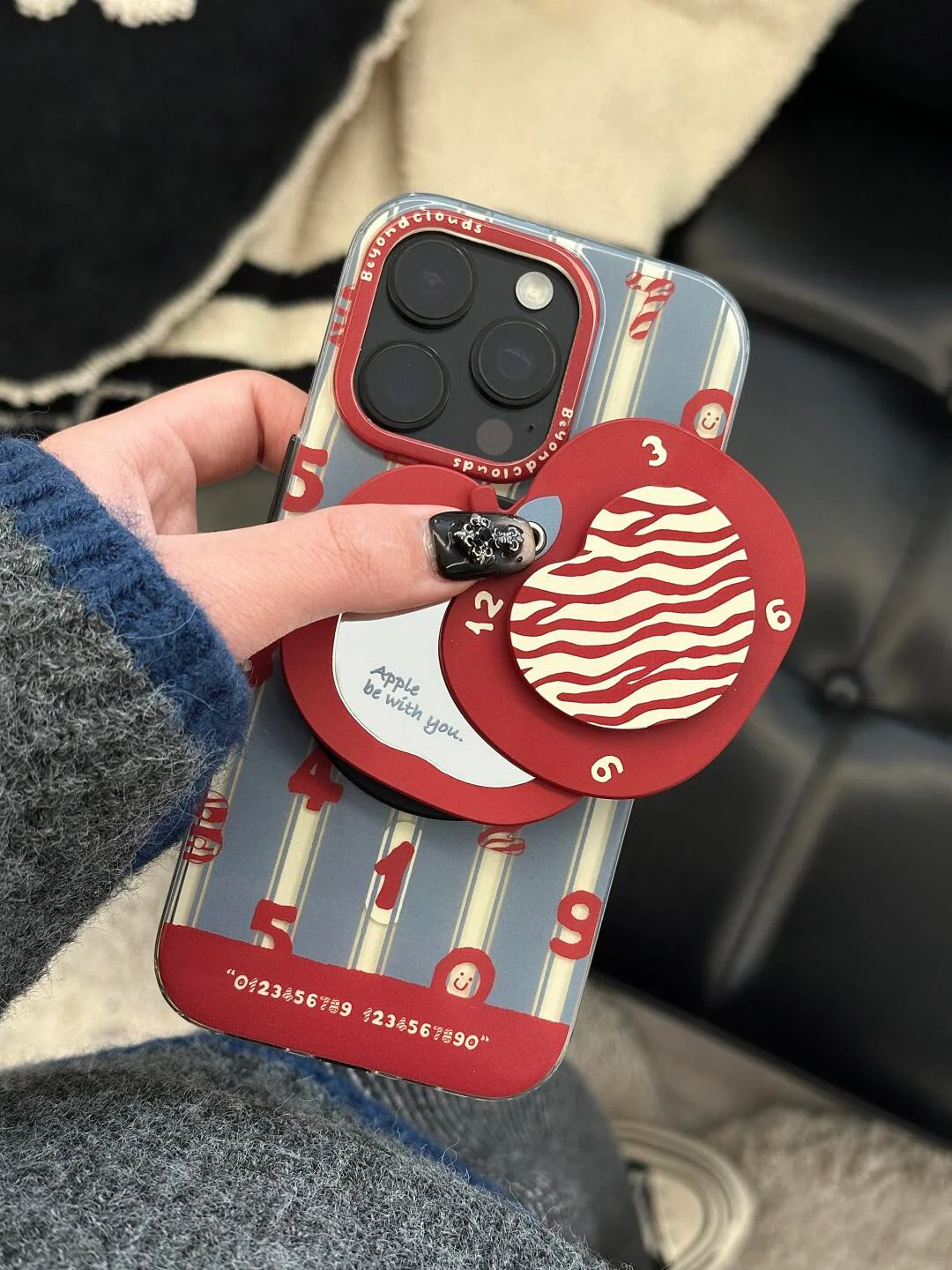 Red Apple Number Printed Phone Case