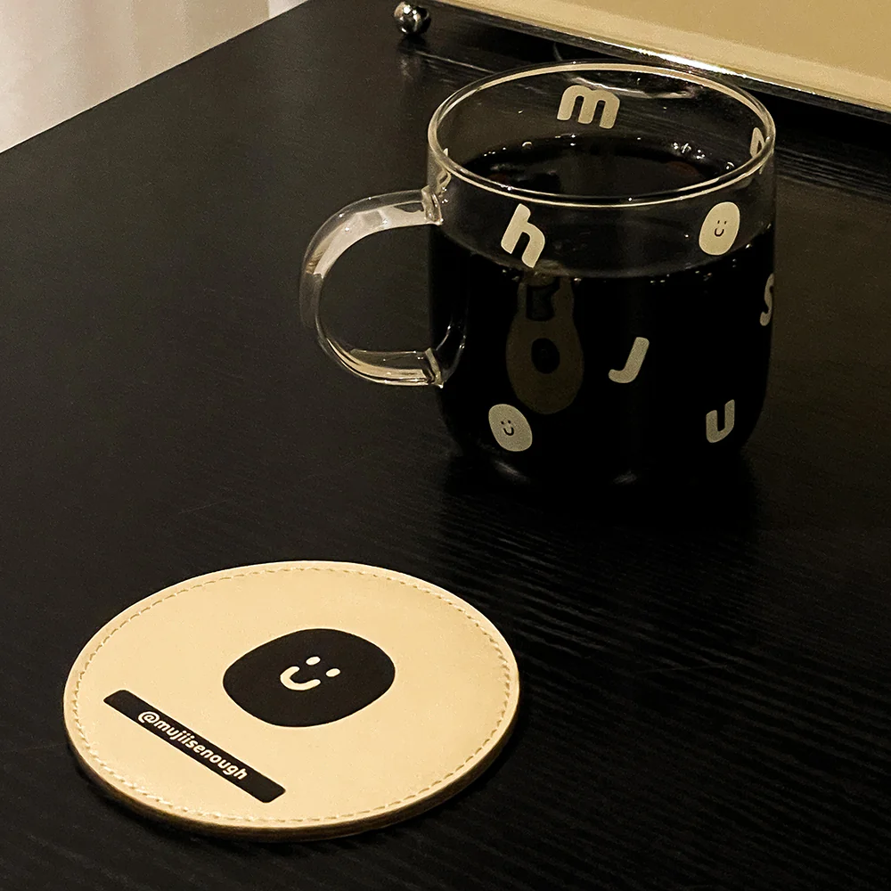 Letters Smile Face Printed Glass Cup