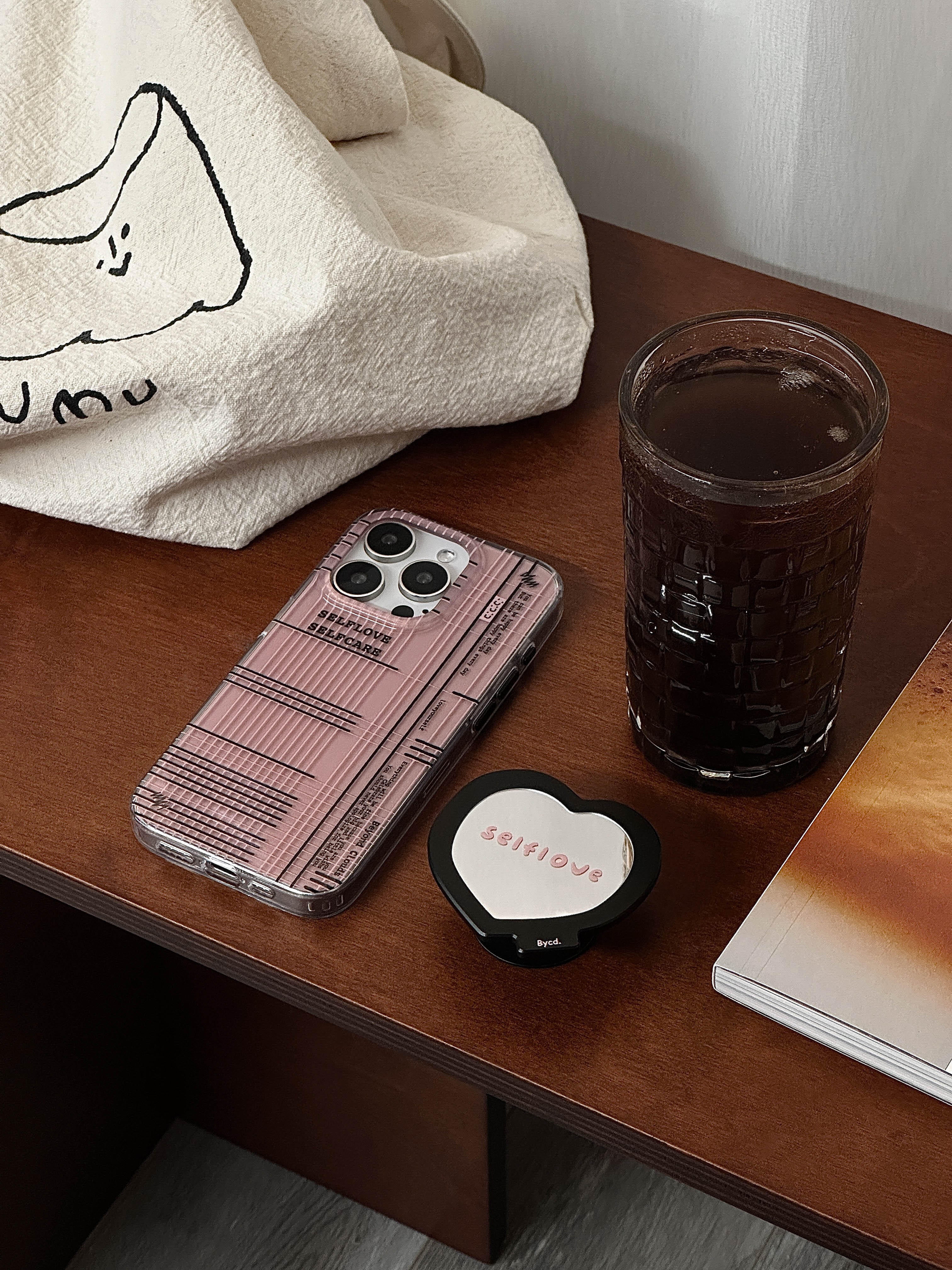 Selflove Pink Black Printed Phone Case