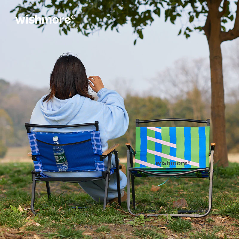 Plaid Foldable Outdoor Camp Chair