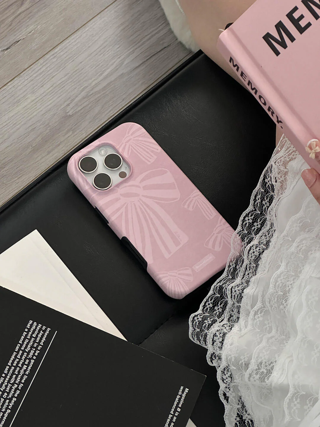 Pink Bow Printed Double Layer Phone Case