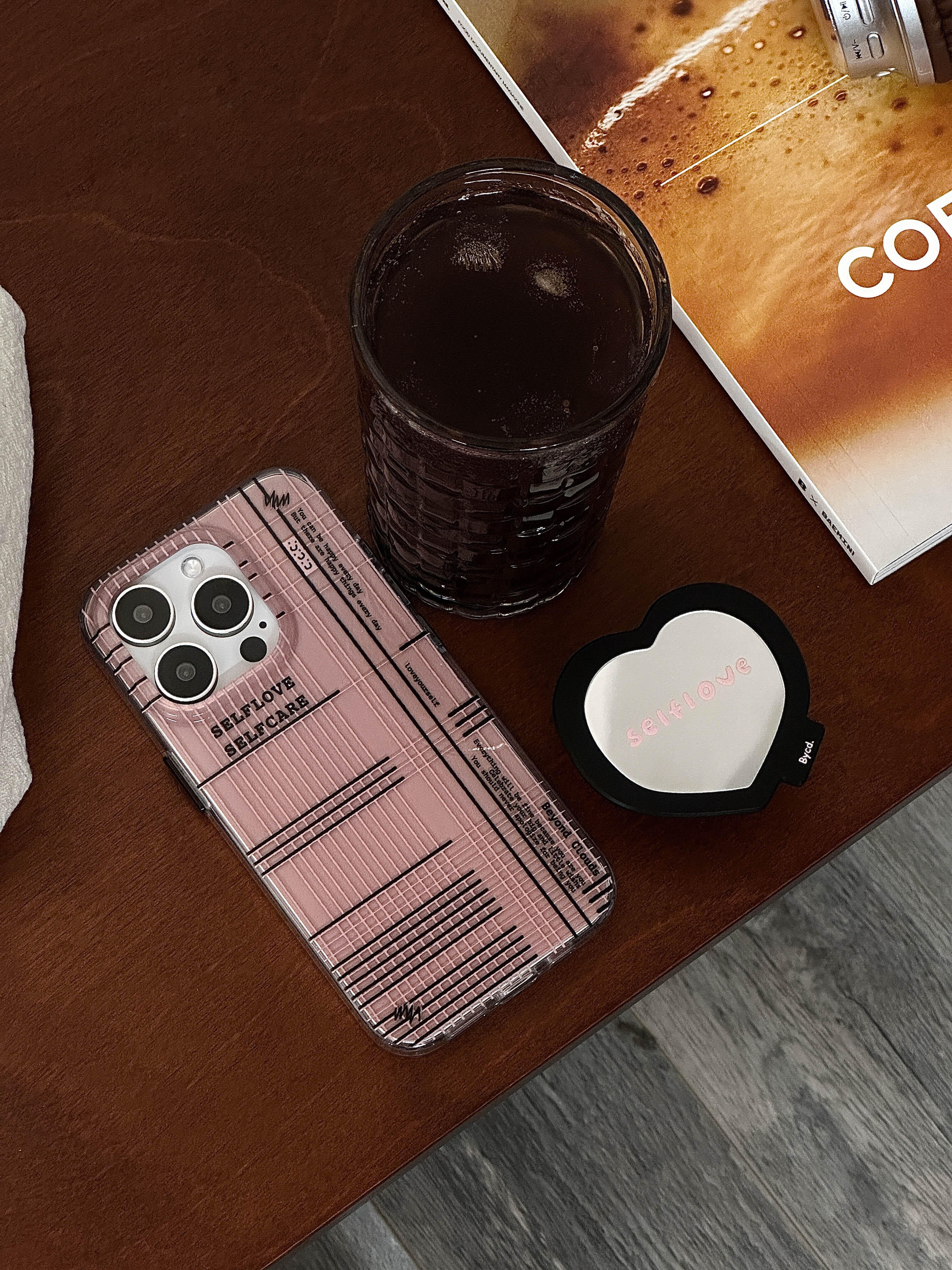 Selflove Pink Black Printed Phone Case