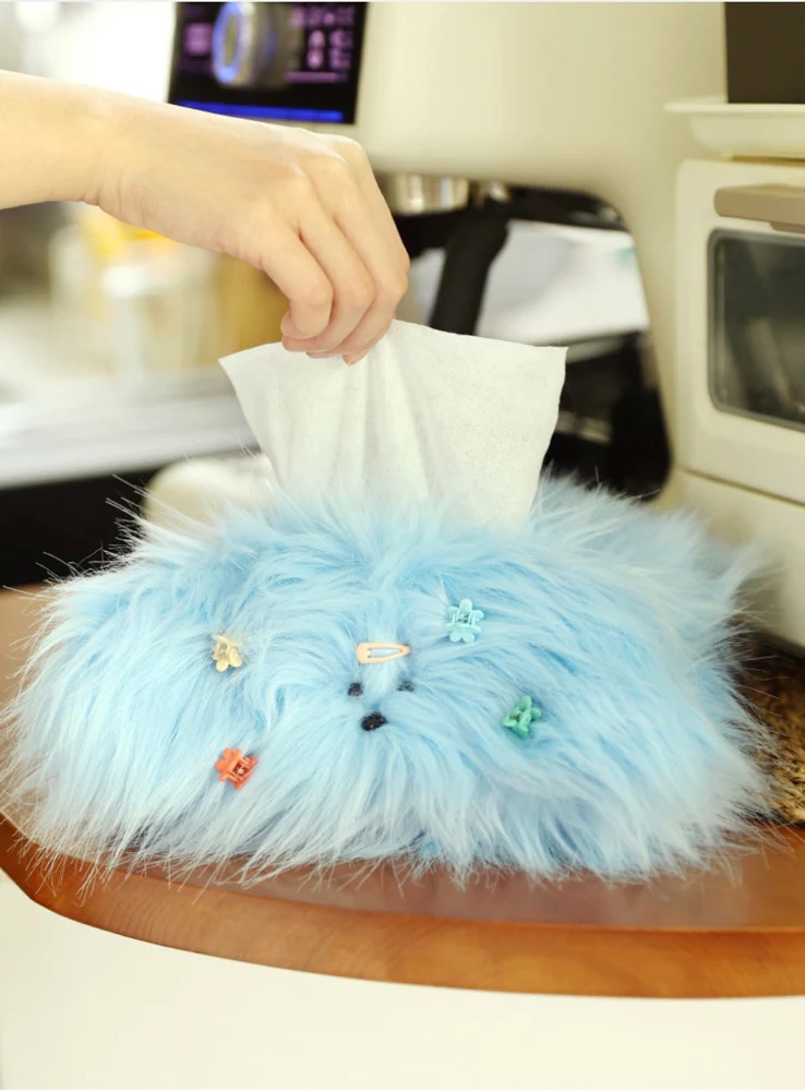Cute Puppy Plush Tissue Box Cover