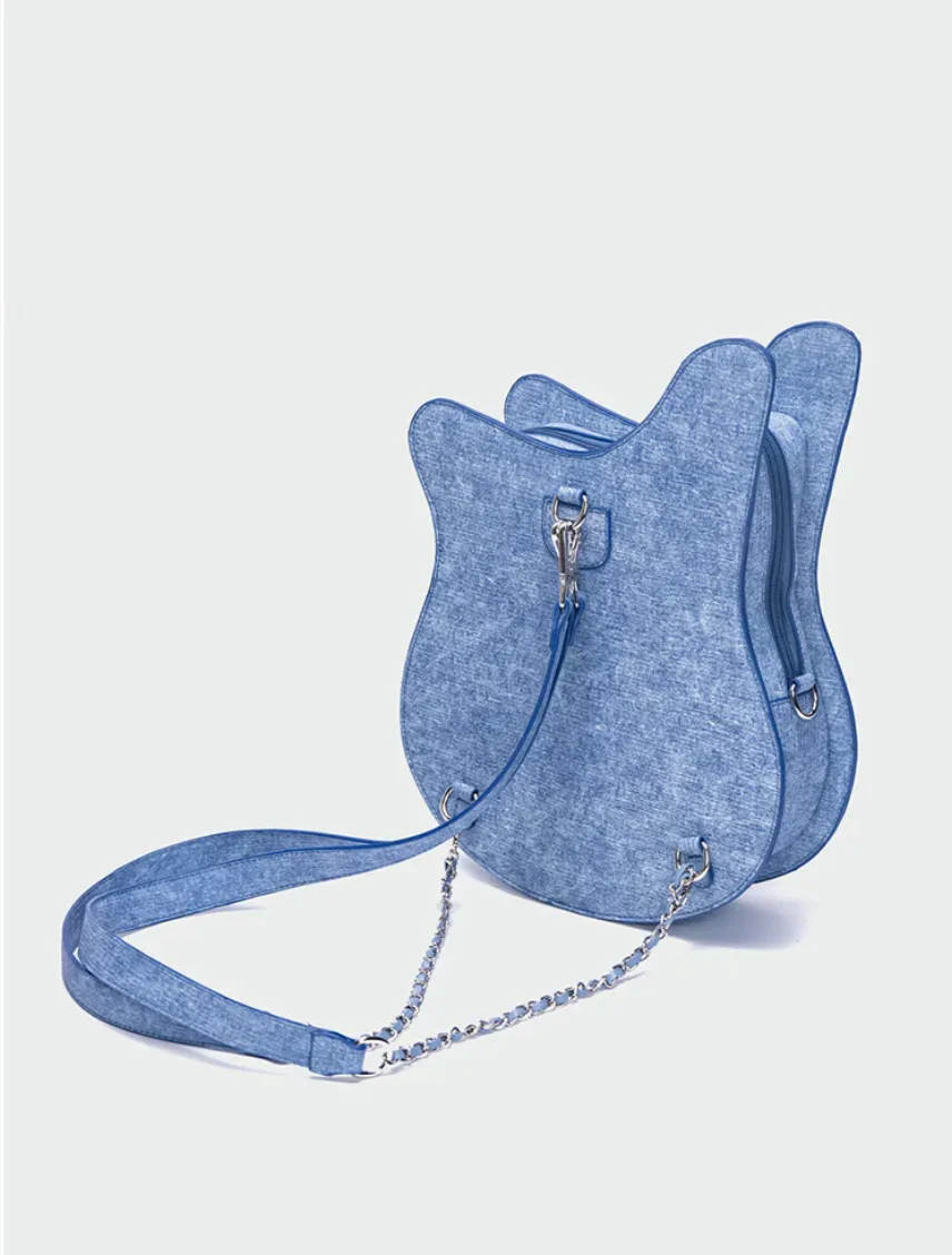 Guitar Shape Denim Backpack