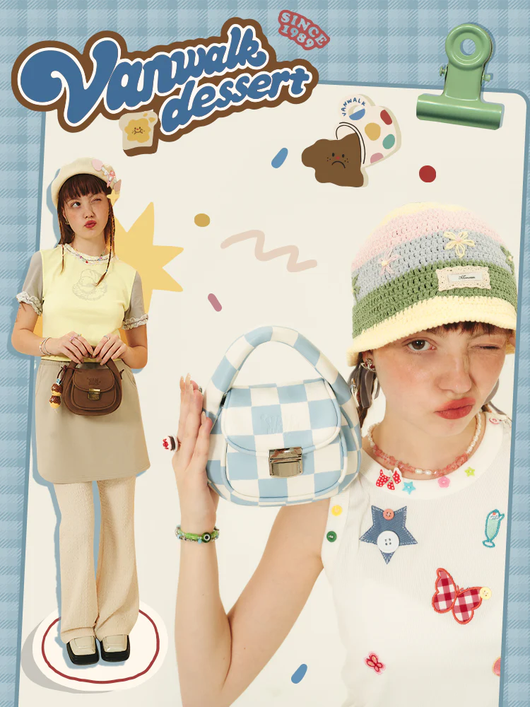 Blue Plaid Tote Crossbody Bag