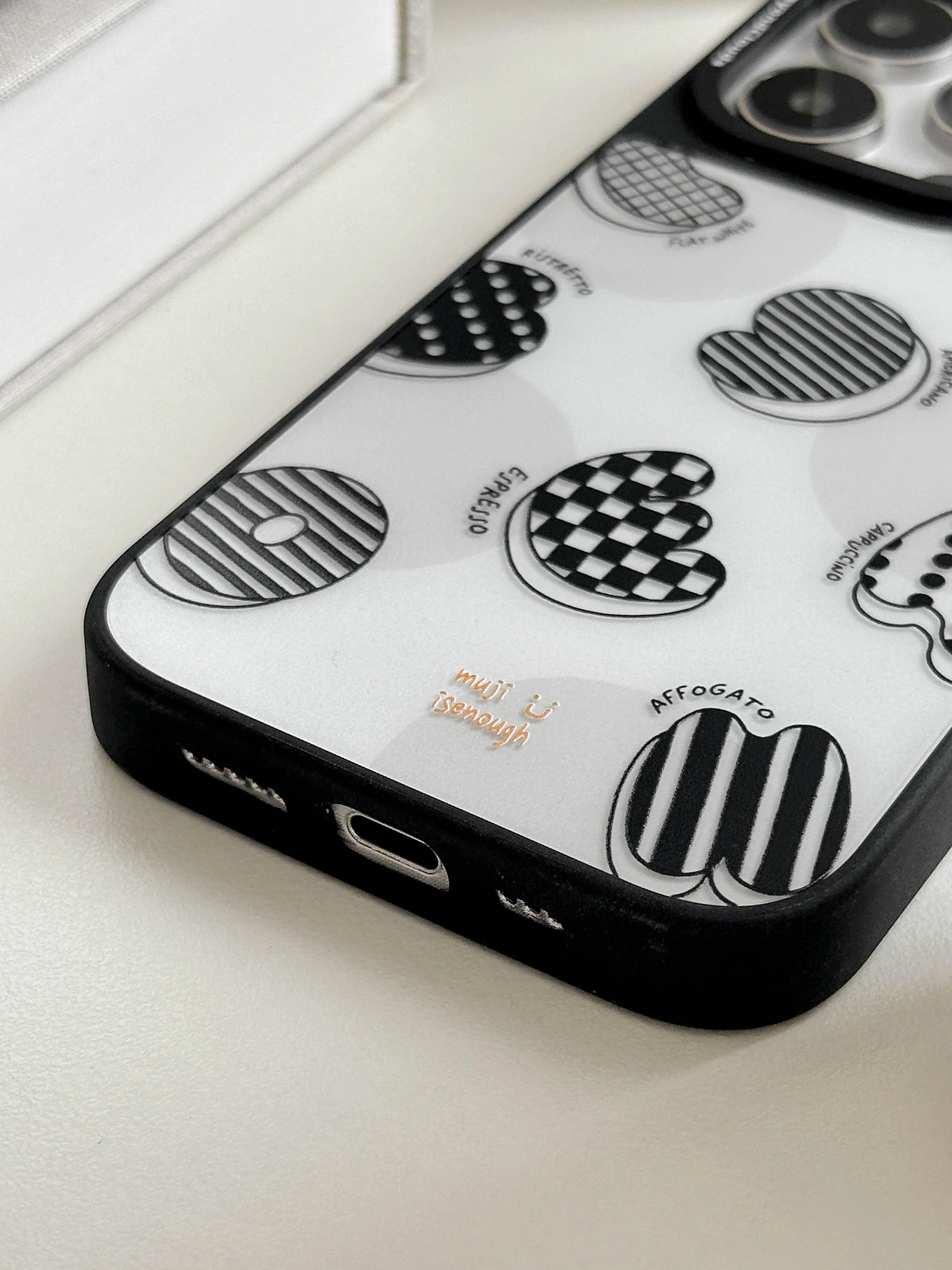 Black Letters Print Phone Case