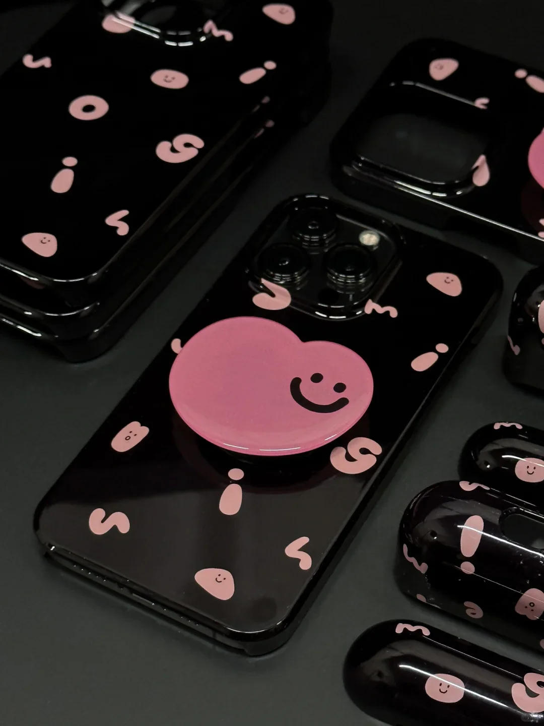 Black Pink Bean Printed Funny Phone Case