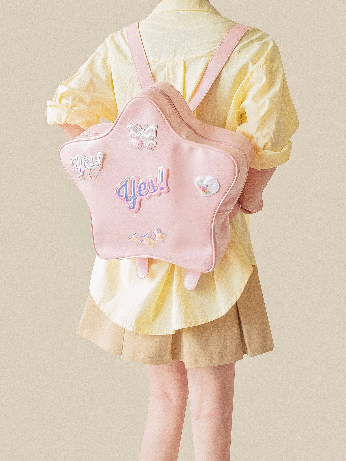 Butterfly Patch Star Shaped Shoulder Bag