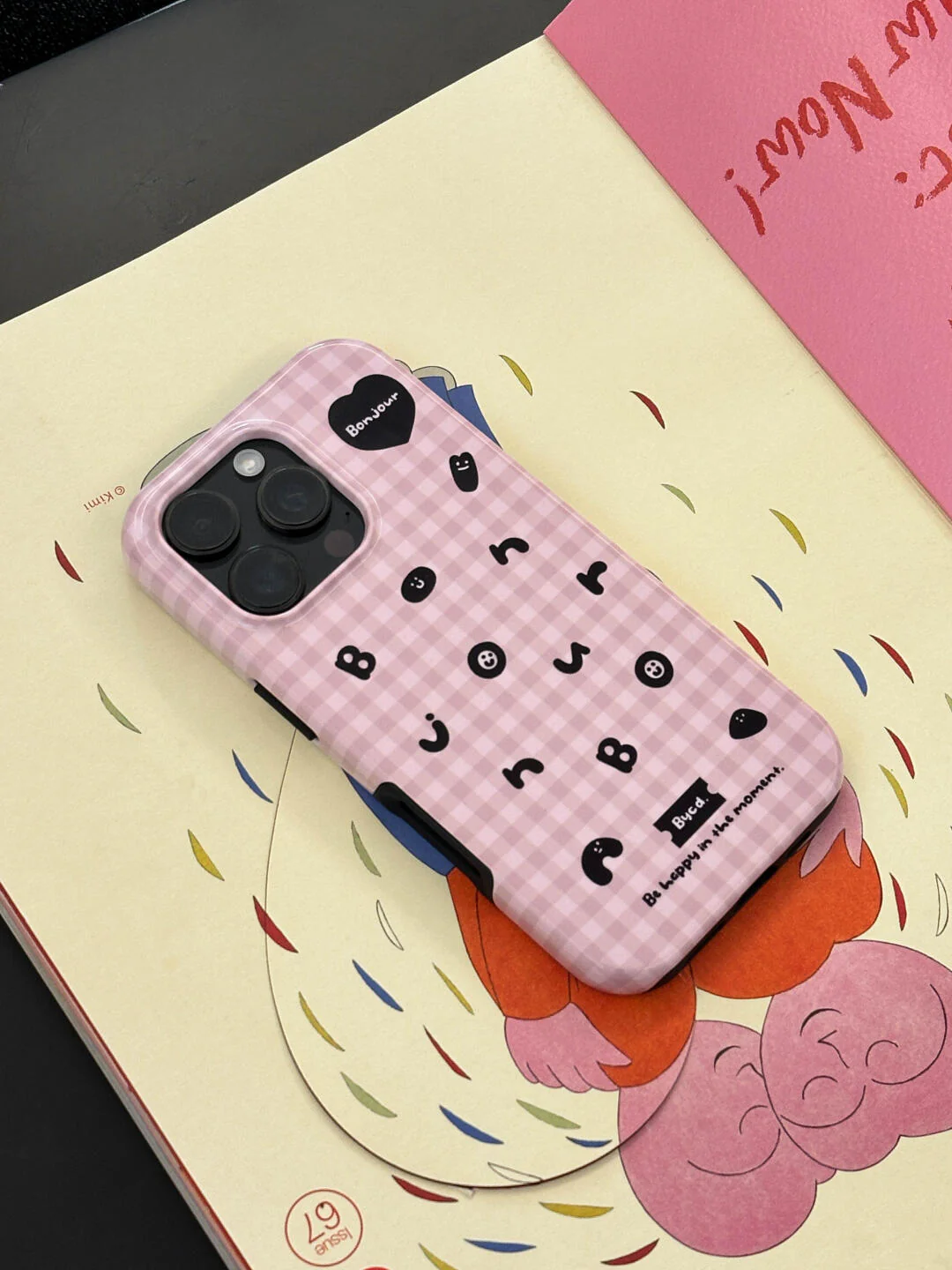 Alphabet Plaid Double Layer Phone Case