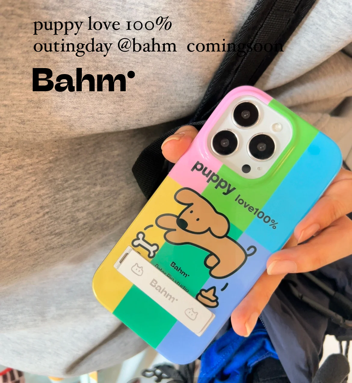 Cartoon Puppy Stand Phone Case