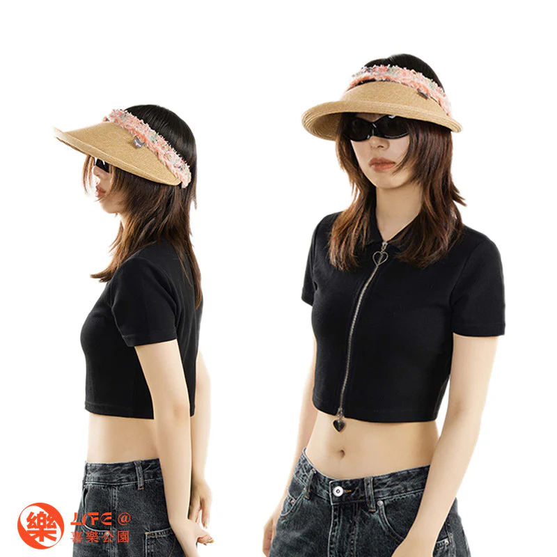 Braided Straw Half Visor Hat